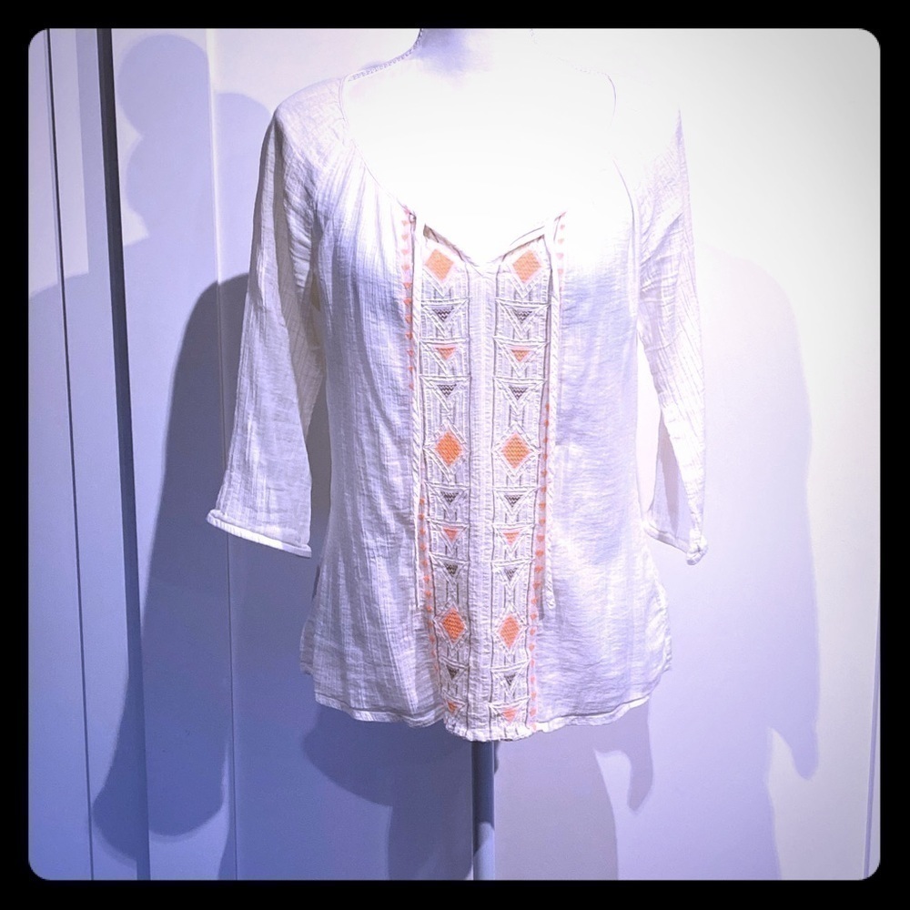 Old navy cotton embroidered peasant top